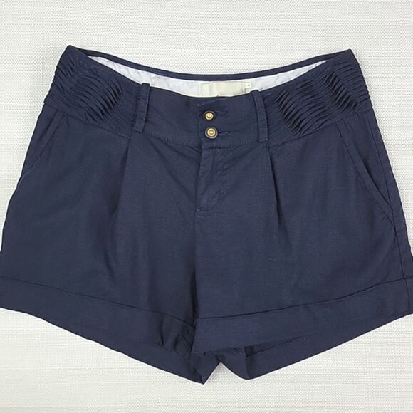 Elevenses blue linen blend shorts 6 - Picture 1 of 11